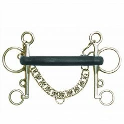 English Riding Supply Centaur Stainless Steel Soft Rubber Mullen Mouth Pelham Bit