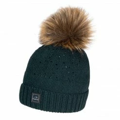 Hats & Caps Equiline GeneG Pom Knit Hat With Rhinestones