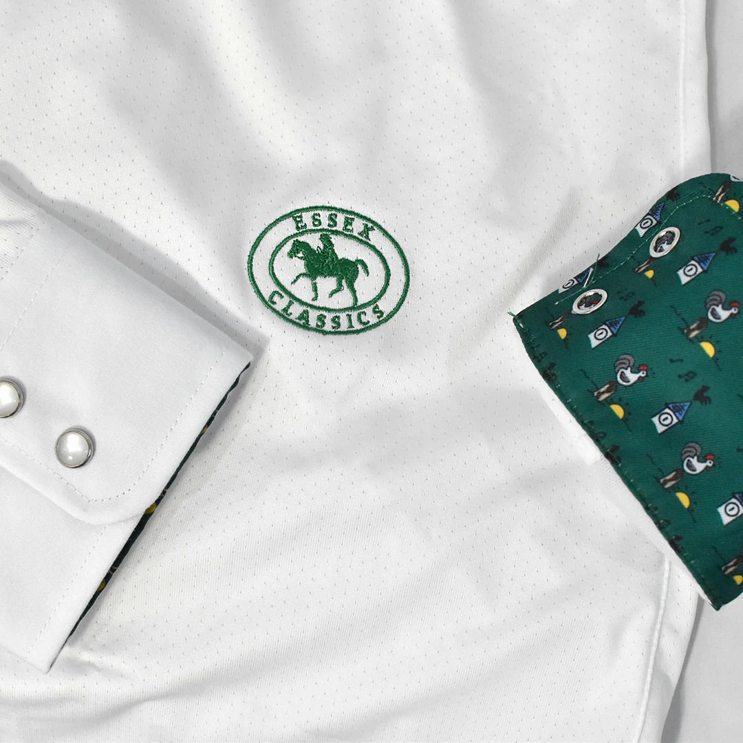 Essex Classics Ladies "Cock-a-Doodle-Do" Talent Yarn Straight Collar Long Sleeve Show Shirt 9 Essex Classics Ladies "Cock-a-Doodle-Do" Talent Yarn Straight Collar Long Sleeve Show Shirt