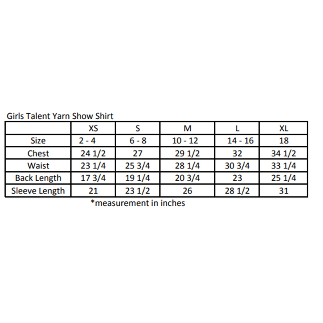 Essex Classics Girls "Lions" Talent Yarn Wrap Collar Long Sleeve Show Shirt 8 Essex Classics Girls "Lions" Talent Yarn Wrap Collar Long Sleeve Show Shirt