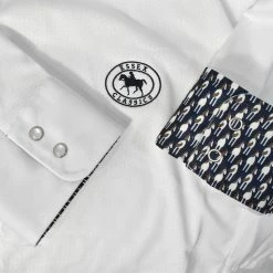 Show Shirts Essex Classics Ladies "Horses" Talent Yarn Straight Collar Long Sleeve Show Shirt 8 Show Shirts Essex Classics Ladies