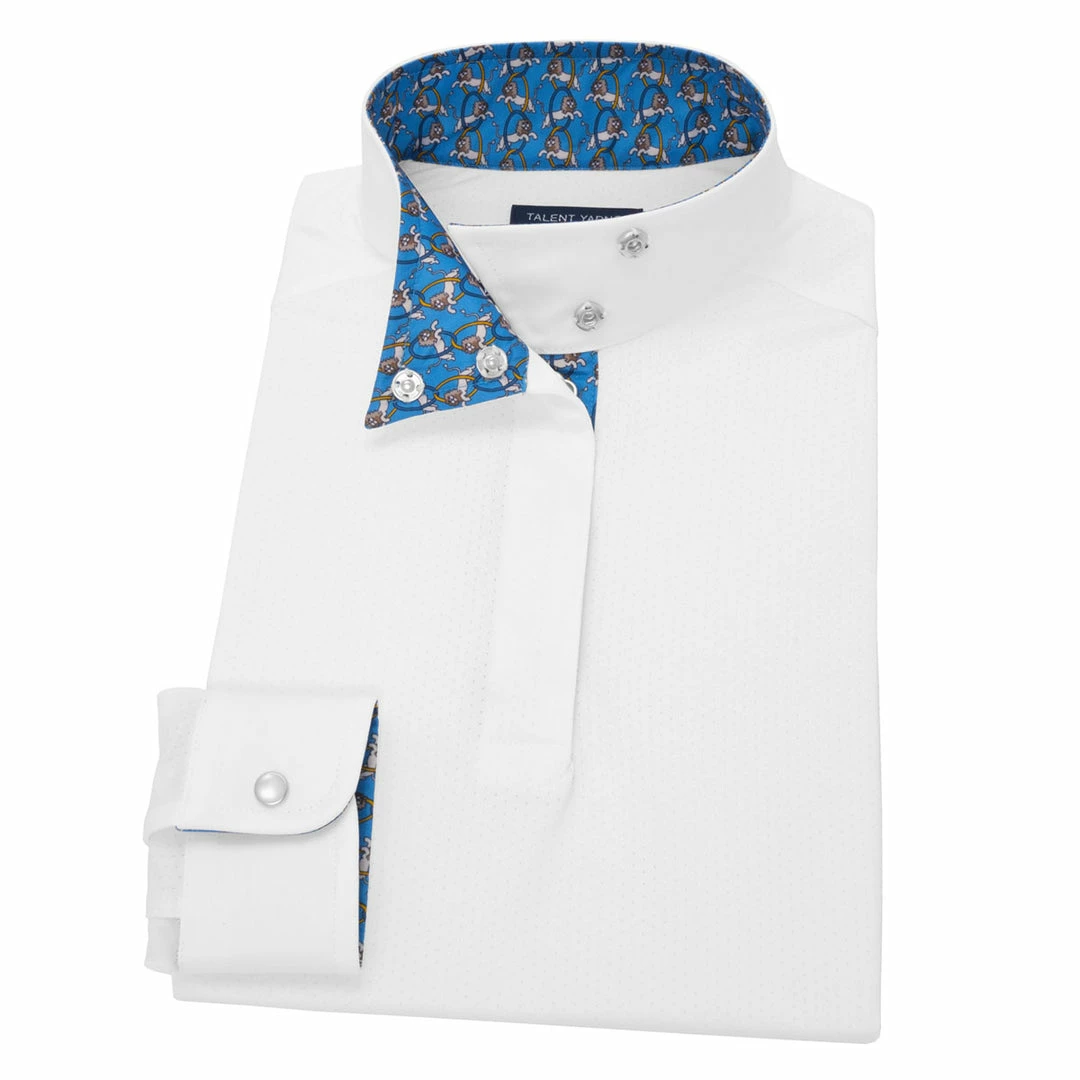 Essex Classics Girls "Lions" Talent Yarn Wrap Collar Long Sleeve Show Shirt 3 Essex Classics Girls "Lions" Talent Yarn Wrap Collar Long Sleeve Show Shirt