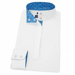 Show Shirts Essex Classics Girls "Roosters" Talent Yarn Straight Collar Long Sleeve Show Shirt 9 Show Shirts Essex Classics Girls