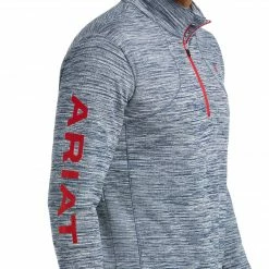 Ariat Men's Gridwork 1/4 Zip Long Sleeve Baselayer-Sale Baselayers