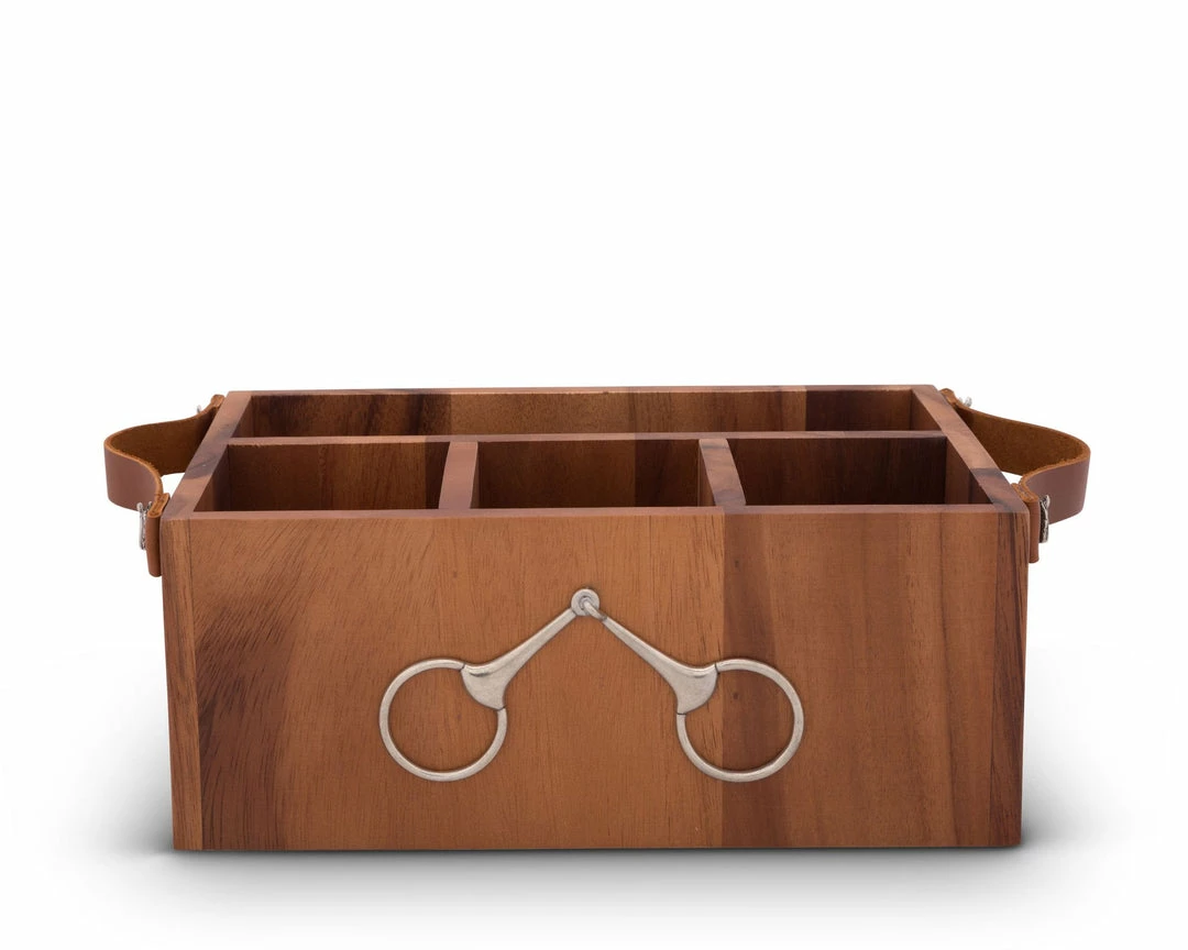 Arthur Court Flatware Caddy - Horse Bits Leather Handles Equestrian Decor 4 Arthur Court Flatware Caddy - Horse Bits Leather Handles Equestrian Decor