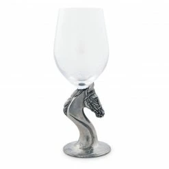 Arthur Court Wine Glass - Horse Head Equestrian Decor