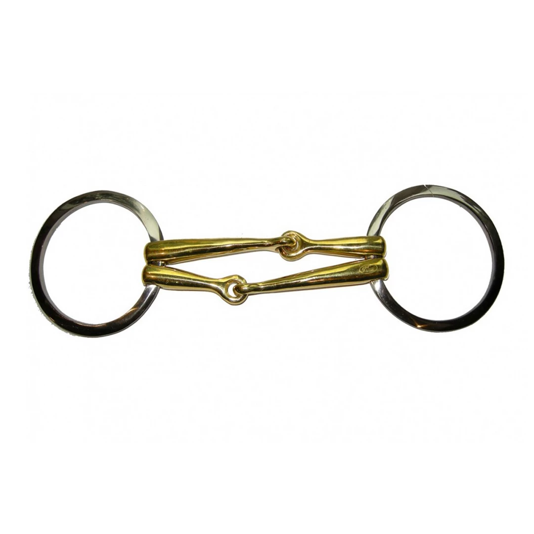 French Equestrian Jump'in Double Mouthpiece Loose Ring Bit 3 French Equestrian Jump'in Double Mouthpiece Loose Ring Bit