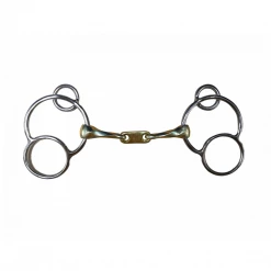 French Equestrian Horse Bits Jump' In Twisted Flat Link German 3-Ring