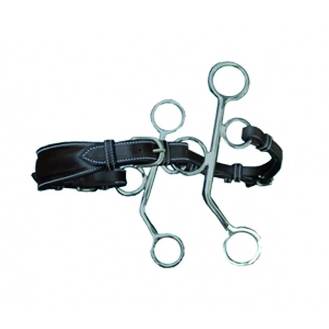 French Equestrian Jump' In Short Shank Leather Hackamore 3 French Equestrian Jump' In Short Shank Leather Hackamore