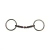 French Equestrian Jump'in Double Jointed Blue Steel With Copper Rings Loose Ring Bit