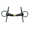French Equestrian Jump'in Leather Covered French Link Full Cheek Gag Bit