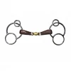 French Equestrian Horse Bits Jump'in Leather Covered French Link German 3-Ring Bit