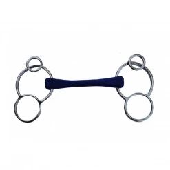French Equestrian Jump'in Flexible Rubber German 3-Ring Bit