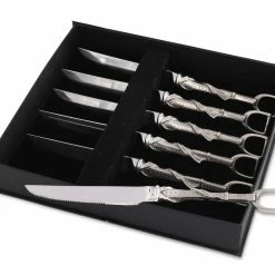 Arthur Court Stirrup Steak Knife Set Equestrian Decor