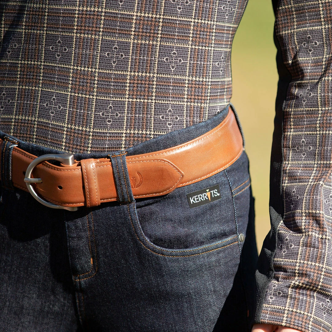 Kerrits Women's Stretch Denim Knee Patch Breech 10 Kerrits Women's Stretch Denim Knee Patch Breech