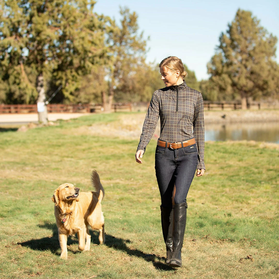 Kerrits Women's Stretch Denim Knee Patch Breech 12 Kerrits Women's Stretch Denim Knee Patch Breech