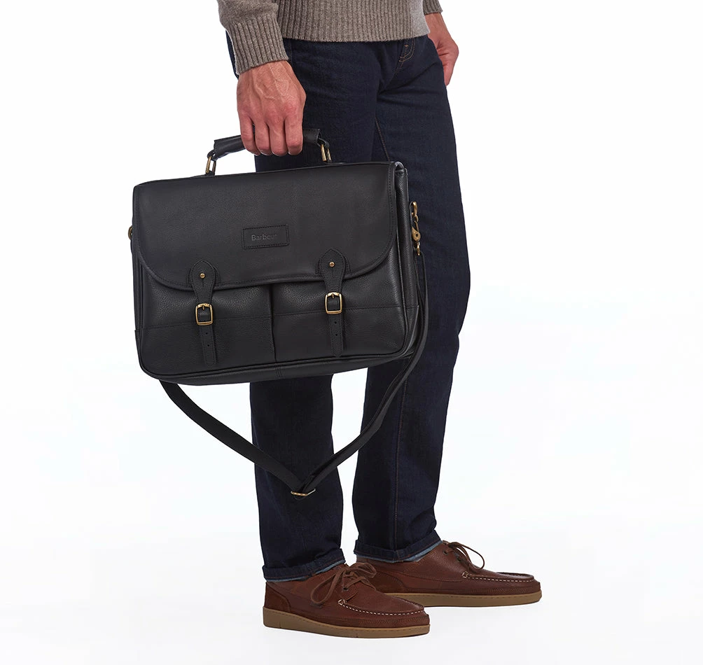 Barbour Signature Wax Leather Briefcase Equestrian Outerwear 3 Barbour Signature Wax Leather Briefcase Equestrian Outerwear
