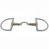 Partrade Metalab Jointed Rawhide Leather With Quarter Moon D-ring Snaffle Bit