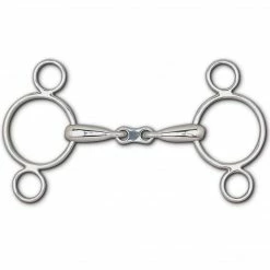 Toklat Originals Horse Bits Toklat Hollow Mouth French Link 3-Ring Continental Gag Bit