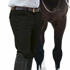 English Riding Supply Ovation EuroWeave Front Zip 4-Pocket Knee Patch Men's Breeches
