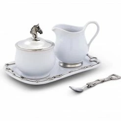 Equestrian Decor Arthur Court Sugar & Creamer Set