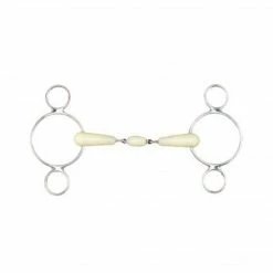 English Riding Supply Horse Bits Happy Mouth 2-Ring Double Jointed Gag Bit