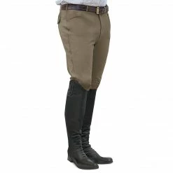 English Riding Supply Ovation EuroWeave Front Zip 4-Pocket Knee Patch Men's Breeches