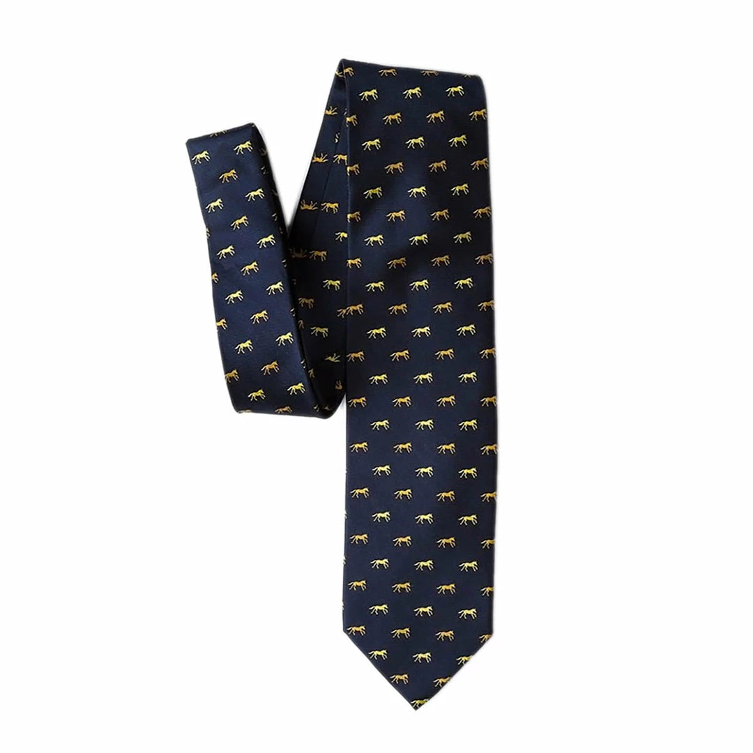 Equestrian Accessories Wild Attire Inc. Hold Your Horses Navy Blue Silk Tie 3 Equestrian Accessories Wild Attire Inc. Hold Your Horses Navy Blue Silk Tie