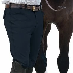 English Riding Supply Ovation EuroWeave Front Zip 4-Pocket Knee Patch Men's Breeches