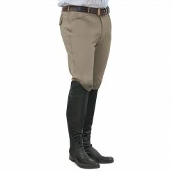 English Riding Supply Ovation EuroWeave Front Zip 4-Pocket Knee Patch Men's Breeches
