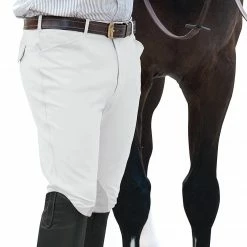 English Riding Supply Ovation EuroWeave Front Zip 4-Pocket Knee Patch Men's Breeches
